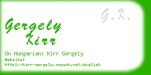 gergely kirr business card